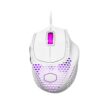 كولر ماستر MM720 RGB-LED Claw Grip - ماوس ألعاب سلكي خفيف الوزن للغاية 49 جرام ، مستشعر بصري 16000 نقطة في البوصة ، 70 مليون نقرة للمفاتيح الصغيرة ، قدم PTFE الانسيابي السلس - أبيض لامع