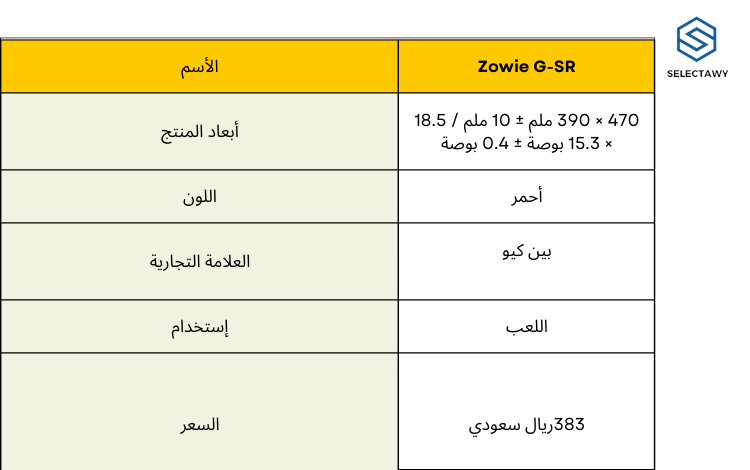 افضل ماوس باد للالعاب /مواصفات Zowie G-SR